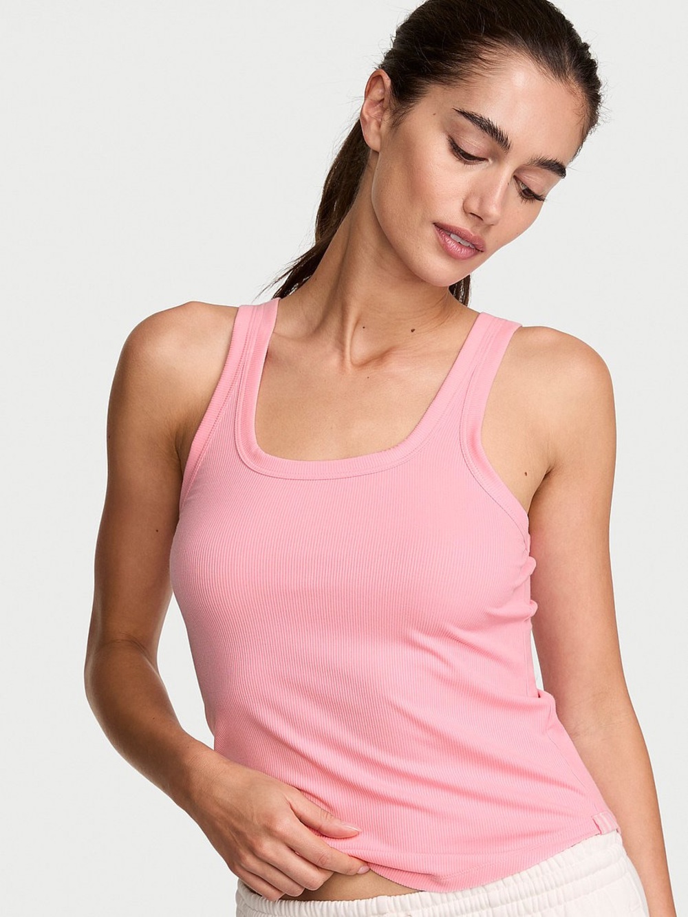 Victoria's Secret Pink Ribbed Tank Top